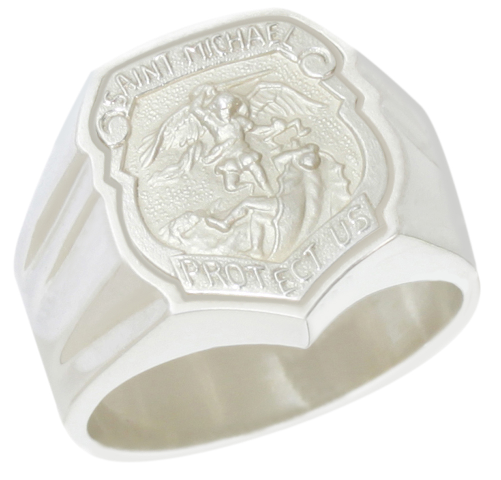 0925 Sterling Silver Saint Michael Ring