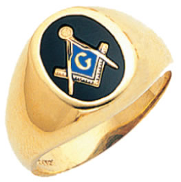 Mens 10K Gold 3rd Degree Masonic Mason Ring  