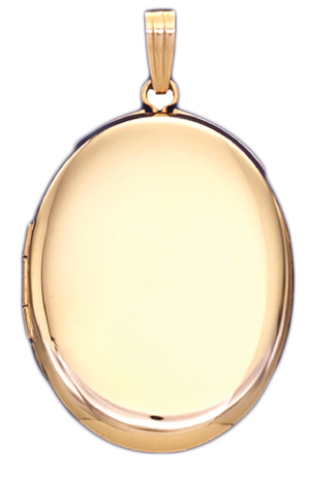 New 14k Gold 2 Photo Smooth Oval Locket Pendant Charm  