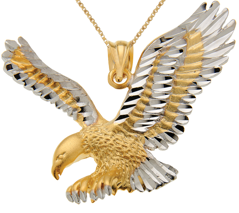 0 925 Sterling Silver Gold Plated Eagle Bird Animal Pendant Necklace | eBay